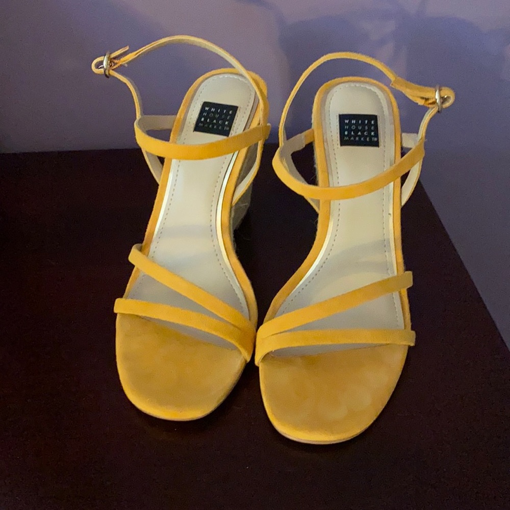 Gold wedge sandals from WHBM - worn once!